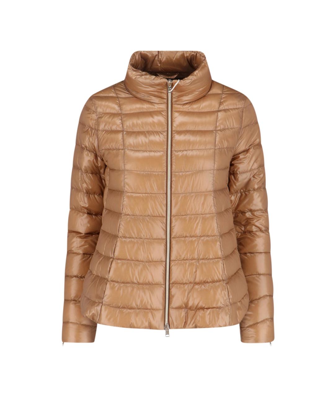 HERNO Коричневый полиамидовый пуховик, фото 1