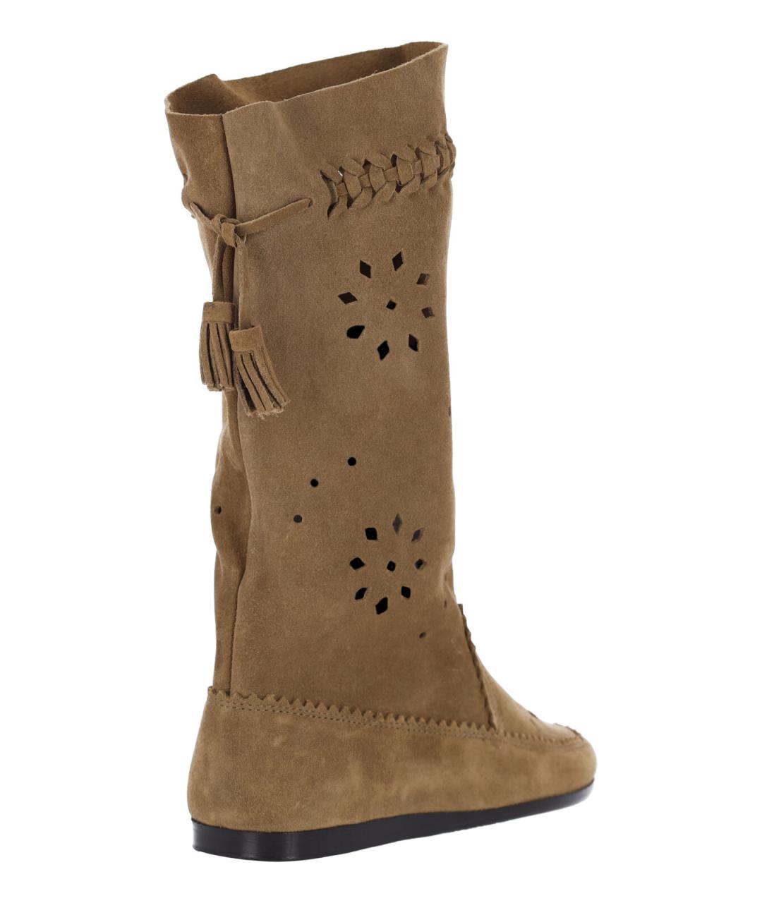 ISABEL MARANT Бежевые кожаные сапоги, фото 4