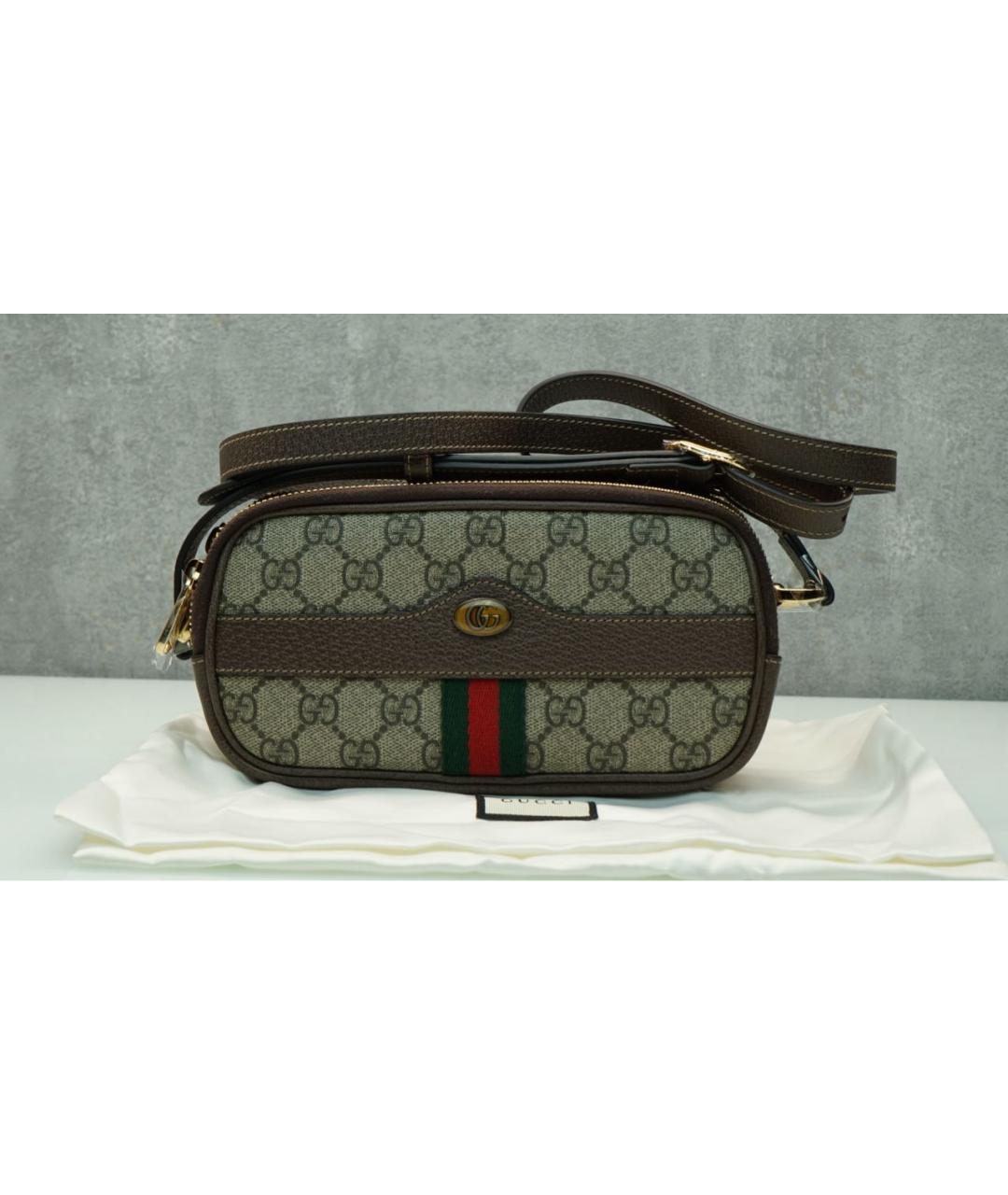 GUCCI Коричневая кожаная сумка через плечо, фото 2