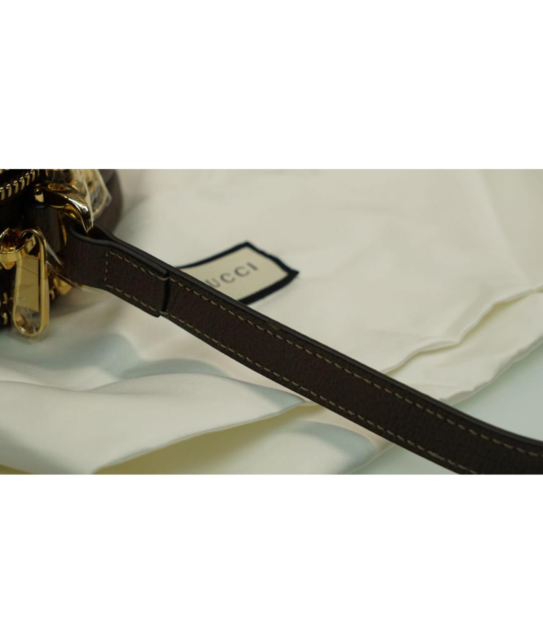 GUCCI Коричневая кожаная сумка через плечо, фото 8