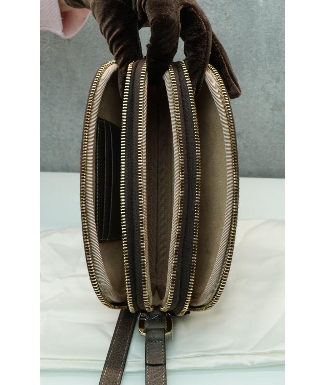 GUCCI Коричневая кожаная сумка через плечо, фото 5