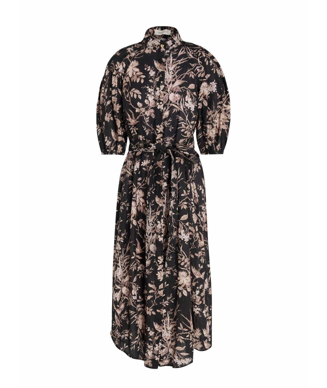 ZIMMERMANN Черное льняное коктейльное платье, фото 1