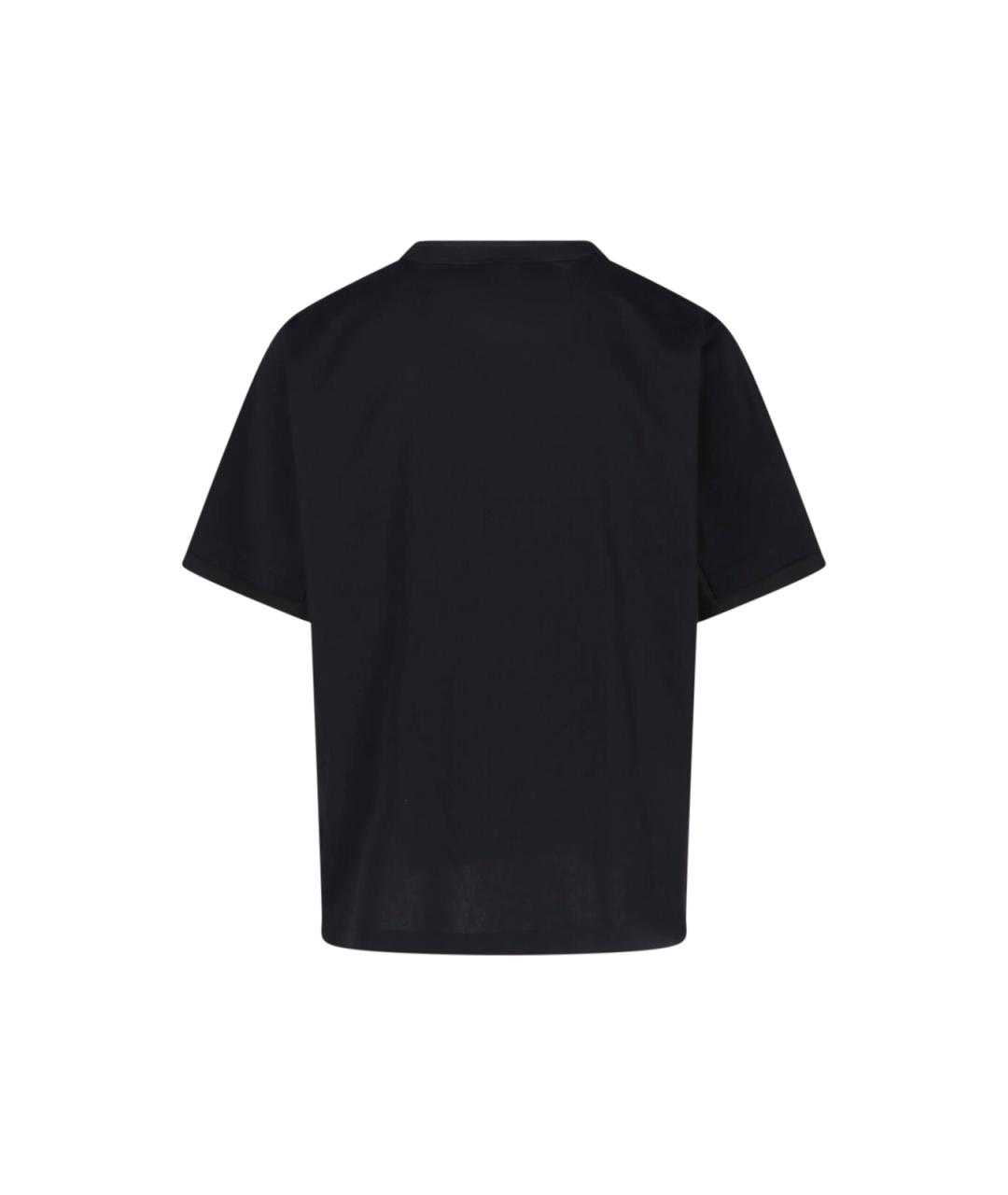 SACAI Черная хлопковая футболка, фото 2