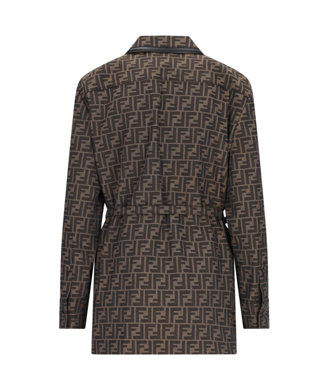 FENDI Коричневая хлопковая куртка, фото 2