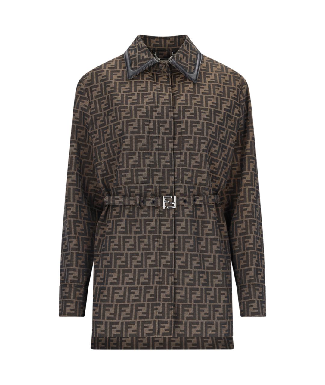 FENDI Коричневая хлопковая куртка, фото 1