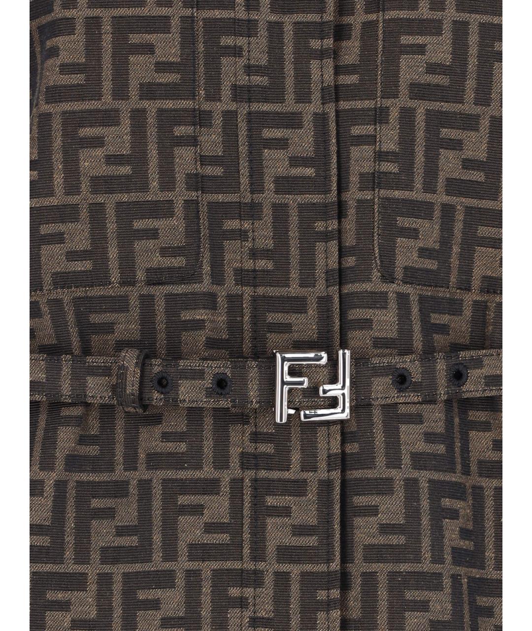 FENDI Коричневая хлопковая куртка, фото 4