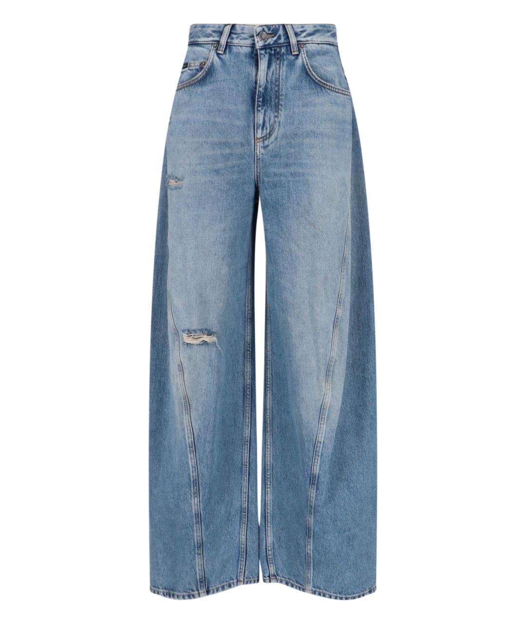 DOLCE&GABBANA Синие хлопковые джинсы клеш, фото 1