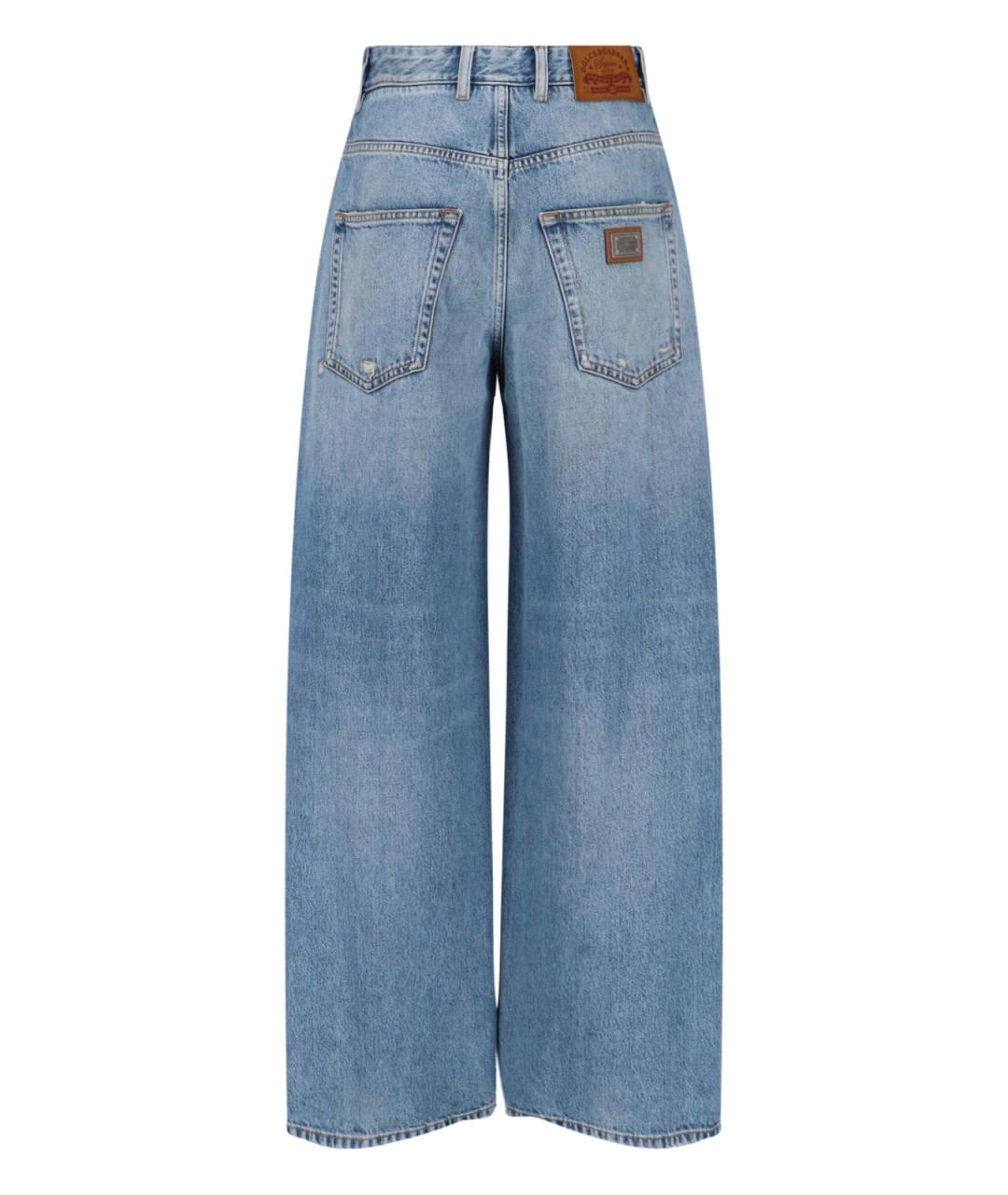 DOLCE&GABBANA Синие хлопковые джинсы клеш, фото 2