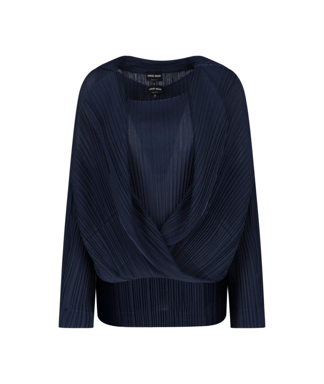 GIORGIO ARMANI Синяя полиэстеровая блузы, фото 1