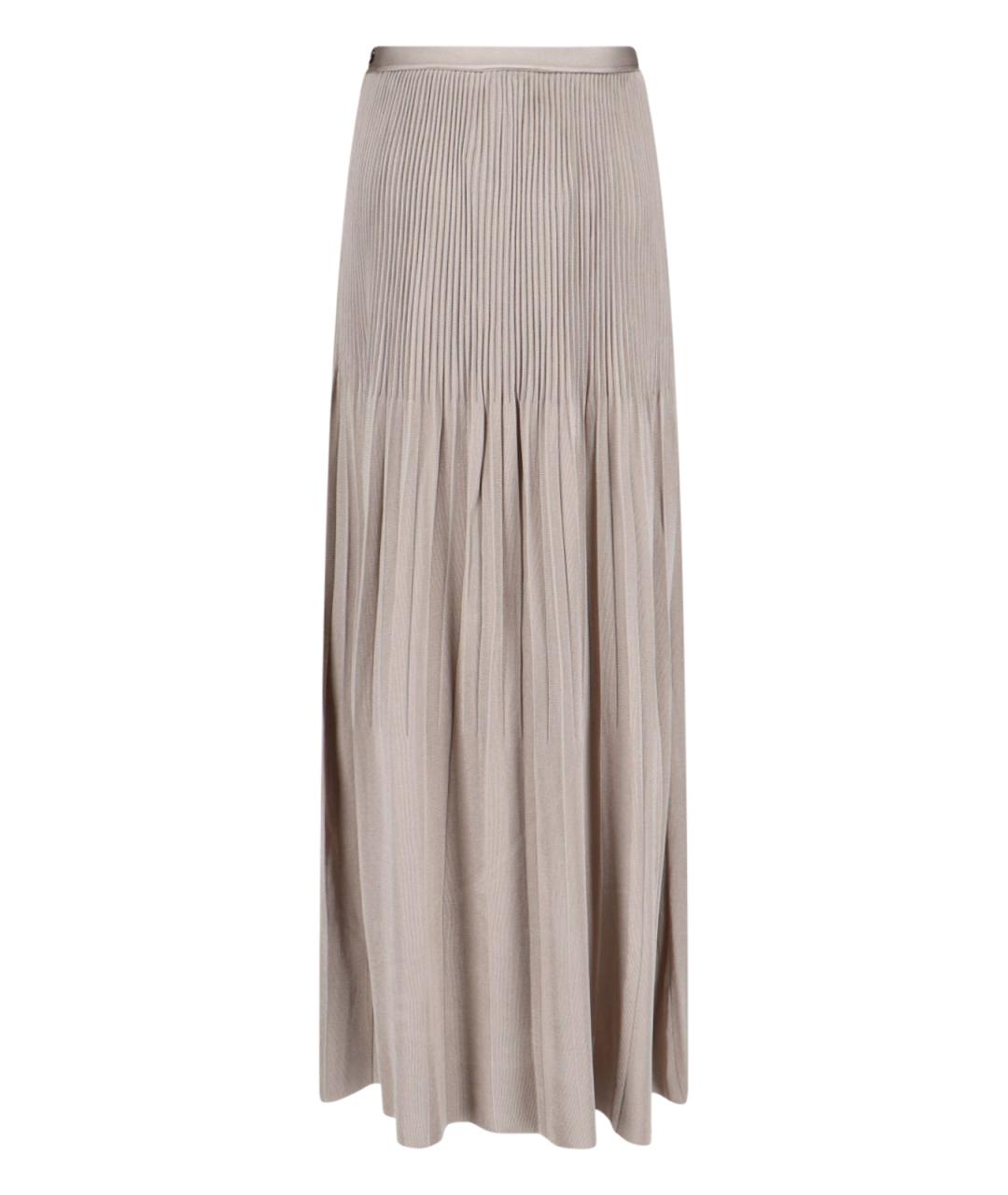 GIORGIO ARMANI Серая вискозная юбка макси, фото 2
