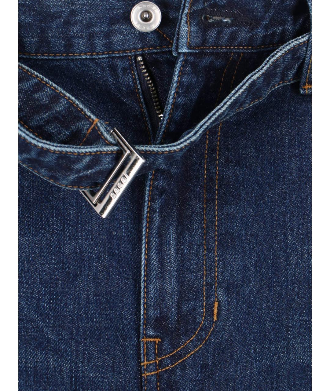 SACAI Синие хлопковые прямые джинсы, фото 5