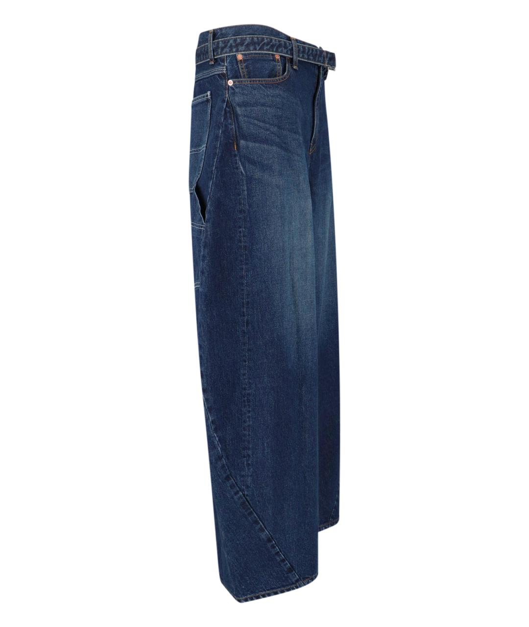 SACAI Синие хлопковые прямые джинсы, фото 3