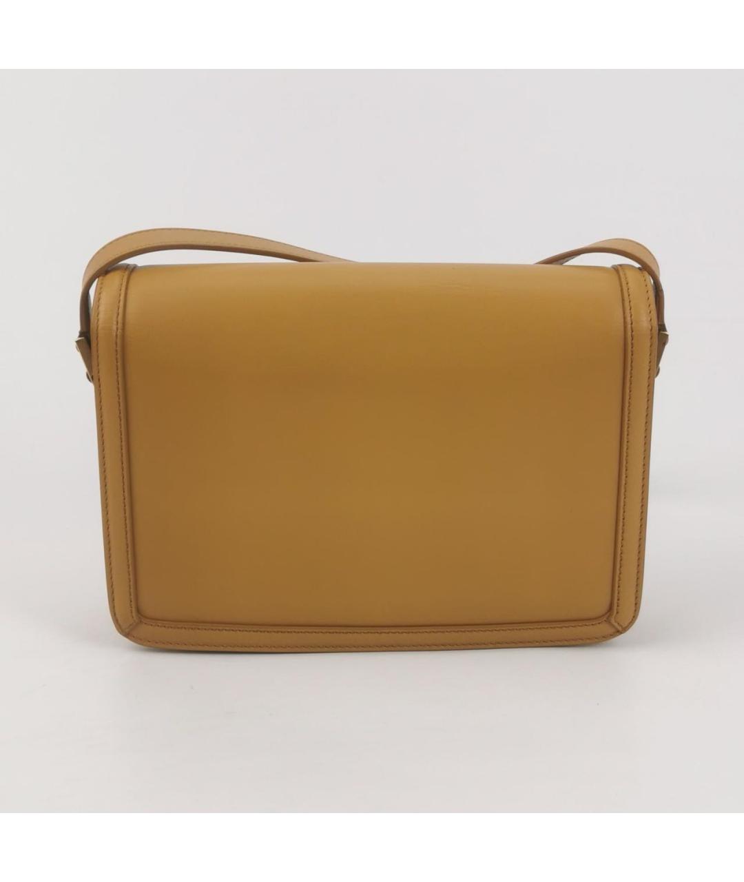 SAINT LAURENT Горчичная кожаная сумка через плечо, фото 4