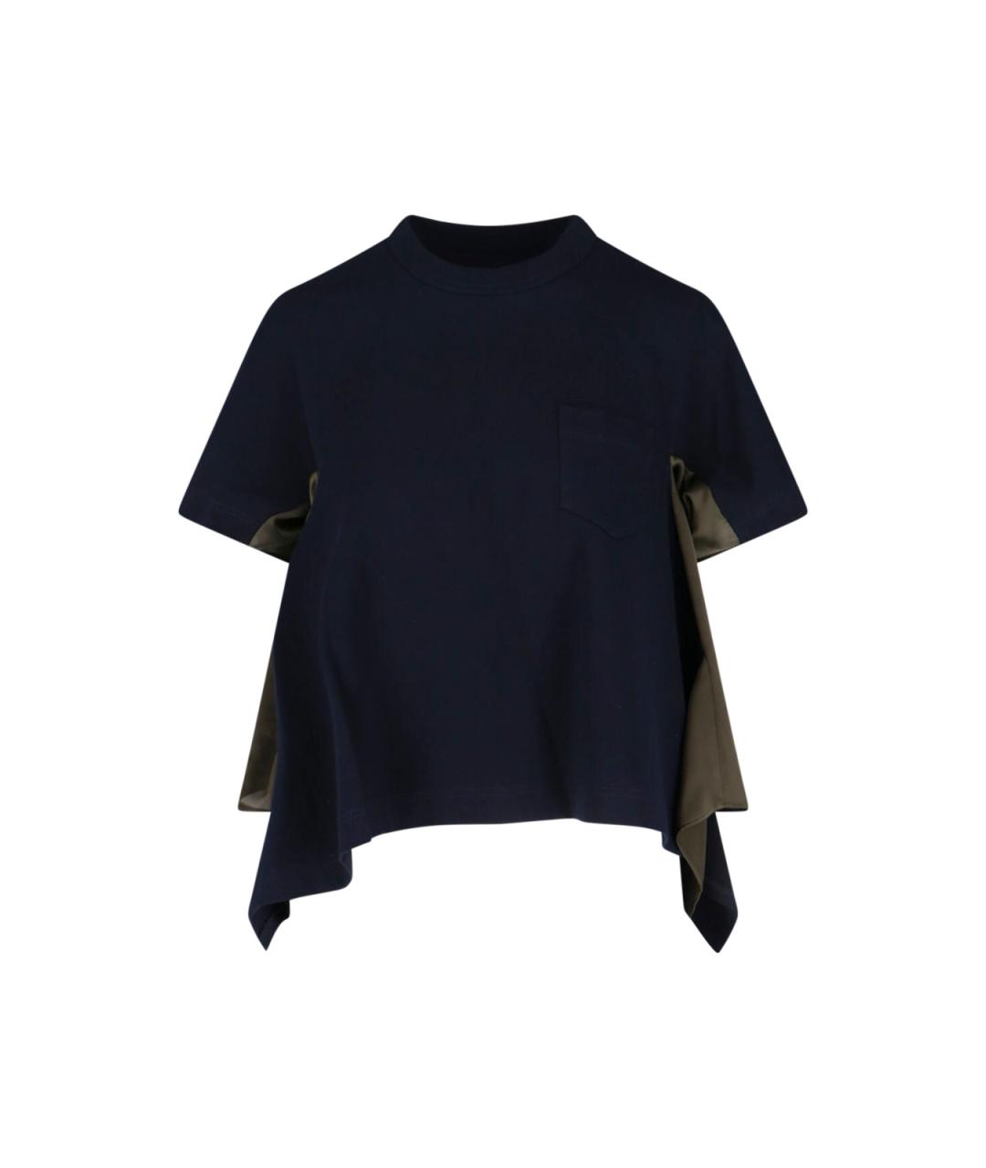 SACAI Синяя хлопковая футболка, фото 1