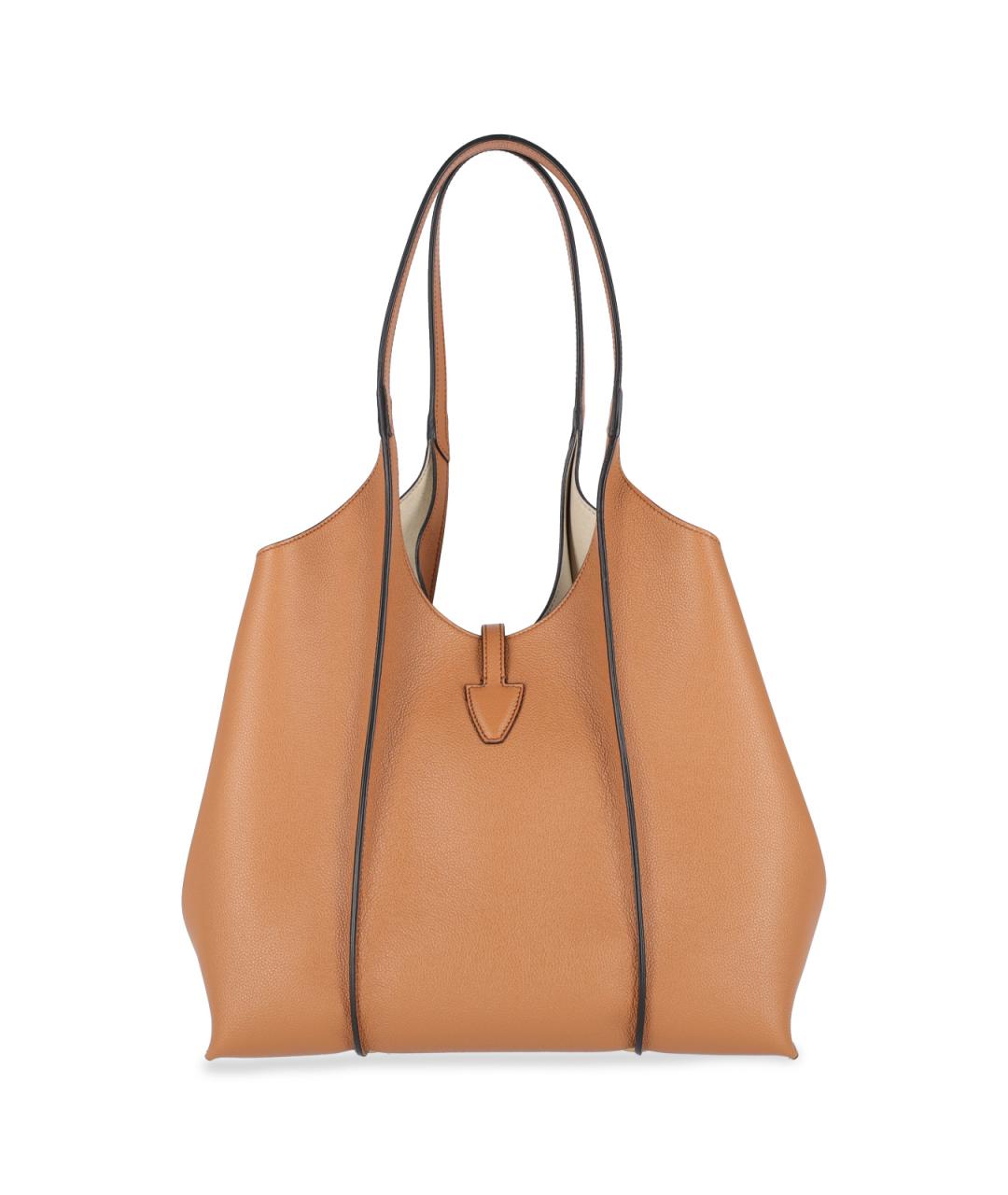 TOD'S Коричневая кожаная сумка тоут, фото 3