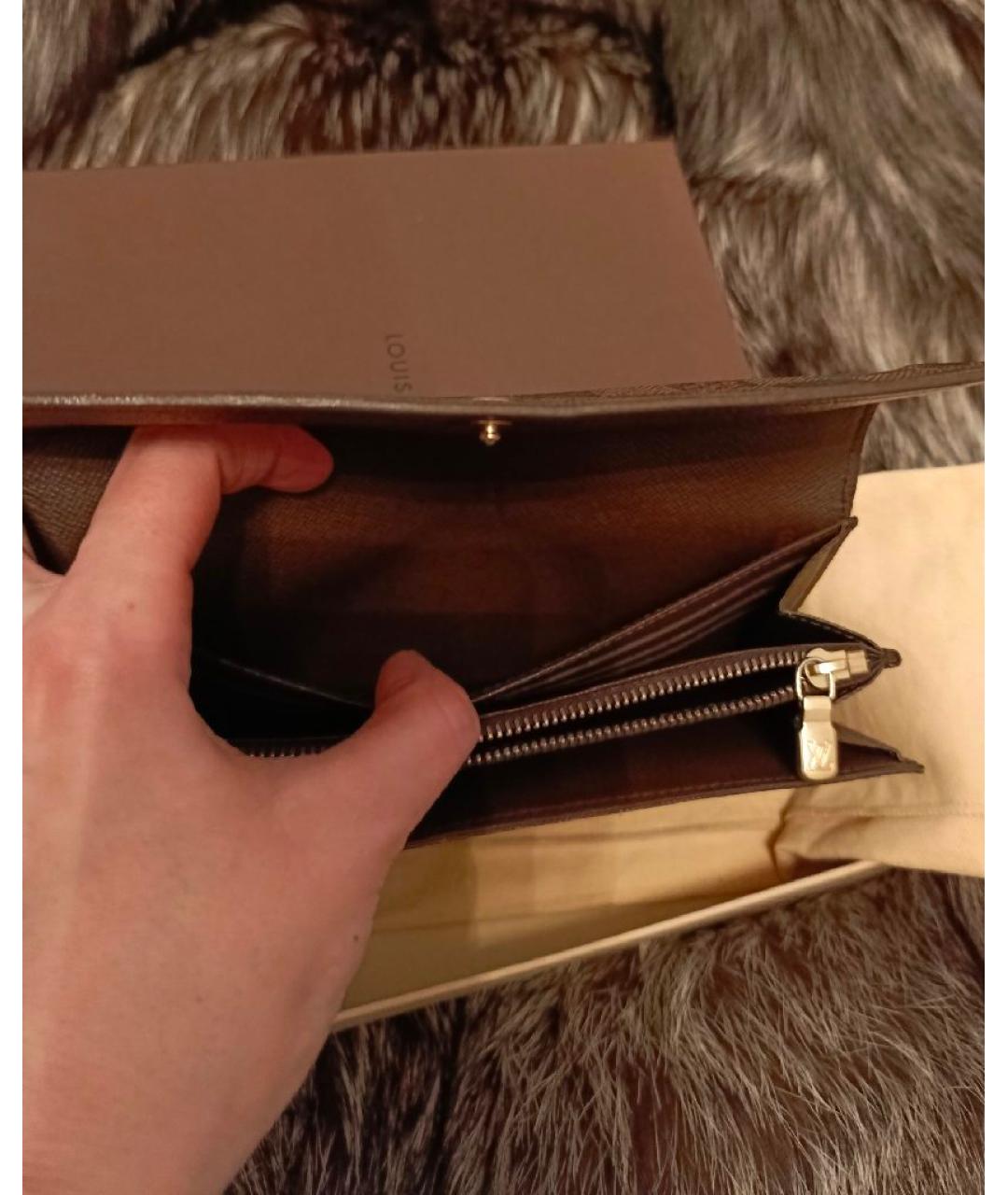 LOUIS VUITTON Коричневый кошелек, фото 8