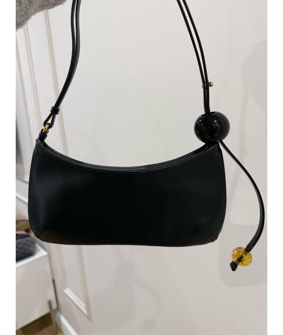 JACQUEMUS Черная кожаная сумка через плечо, фото 2