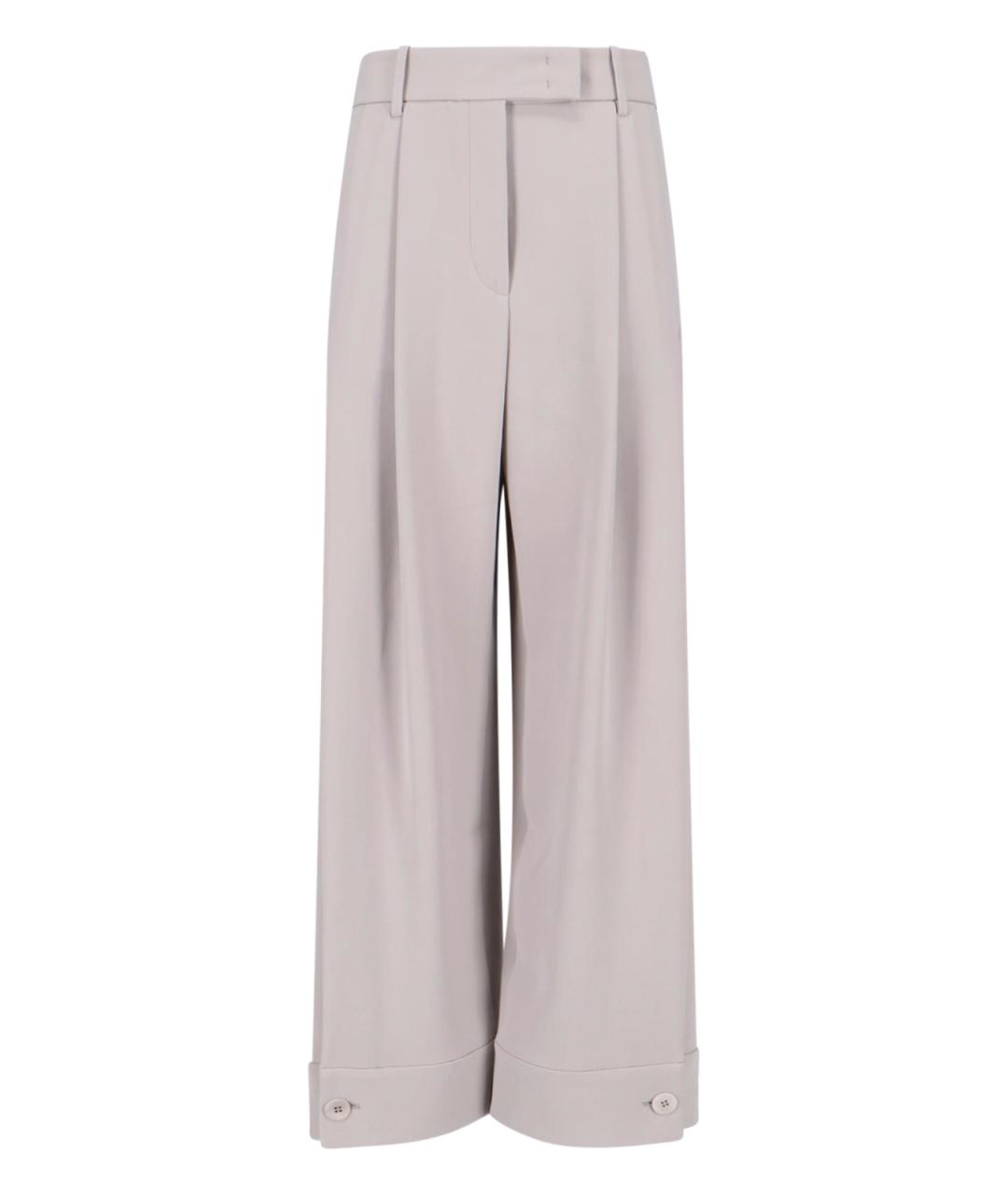 GIORGIO ARMANI Бежевые шелковые прямые брюки, фото 1