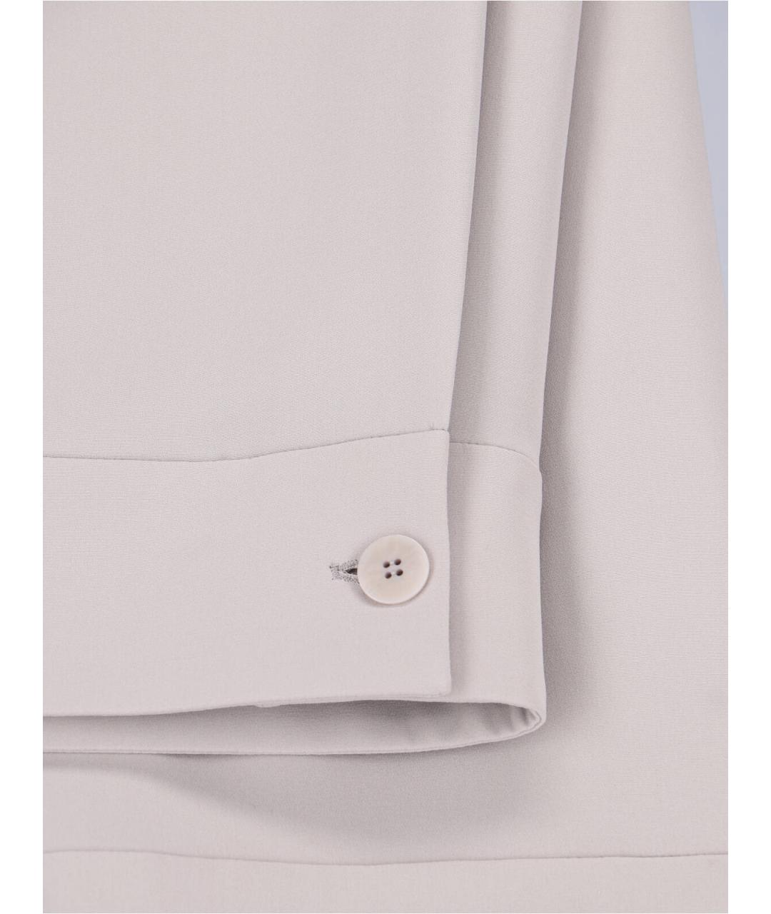 GIORGIO ARMANI Бежевые шелковые прямые брюки, фото 5