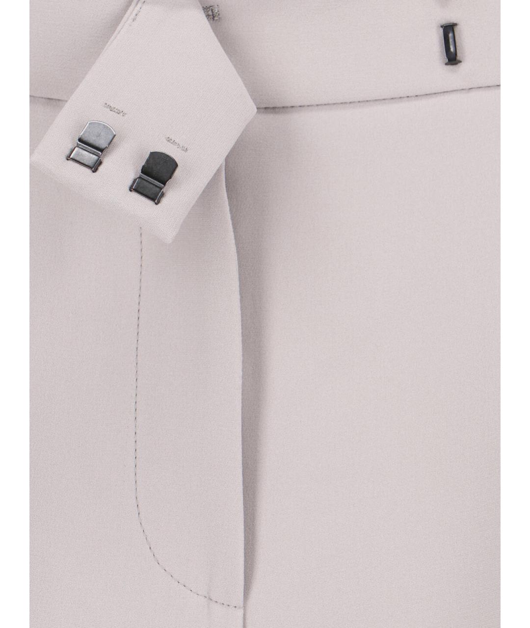 GIORGIO ARMANI Бежевые шелковые прямые брюки, фото 4