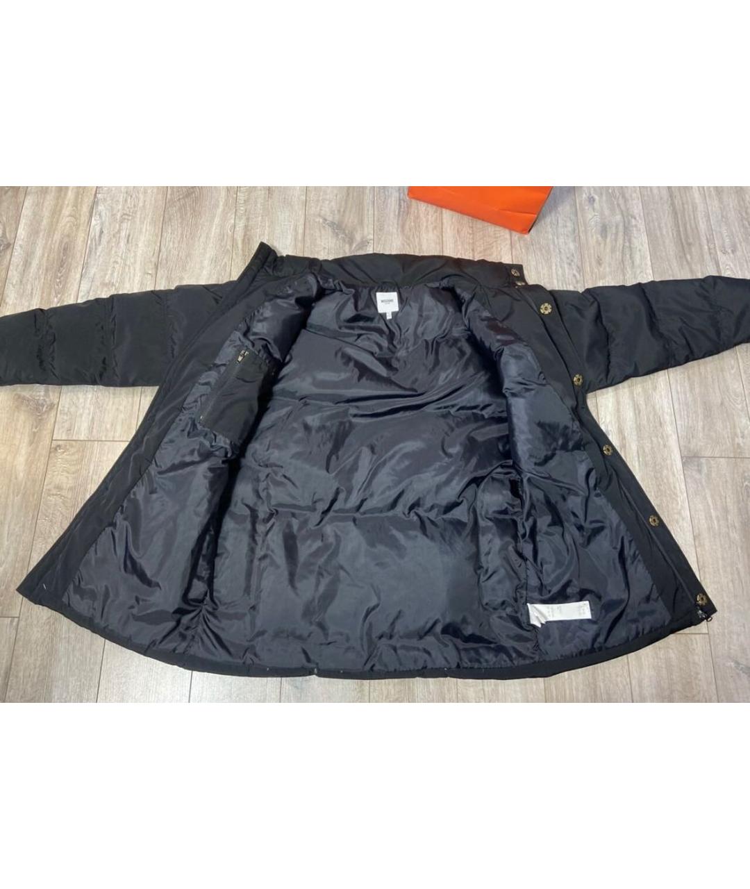 MOSCHINO Черный полиэстеровый пуховик, фото 4