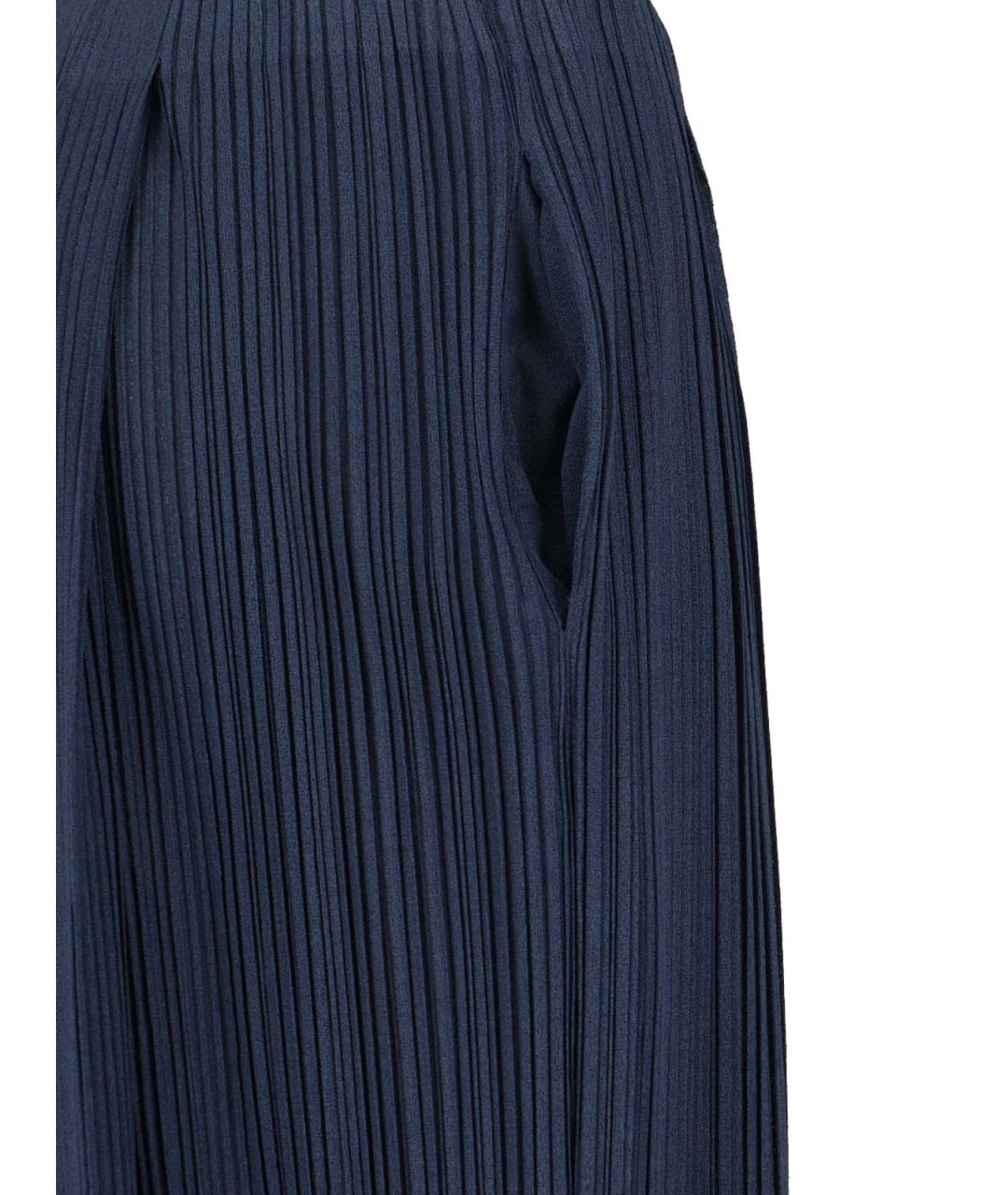 GIORGIO ARMANI Синие полиэстеровые брюки широкие, фото 4