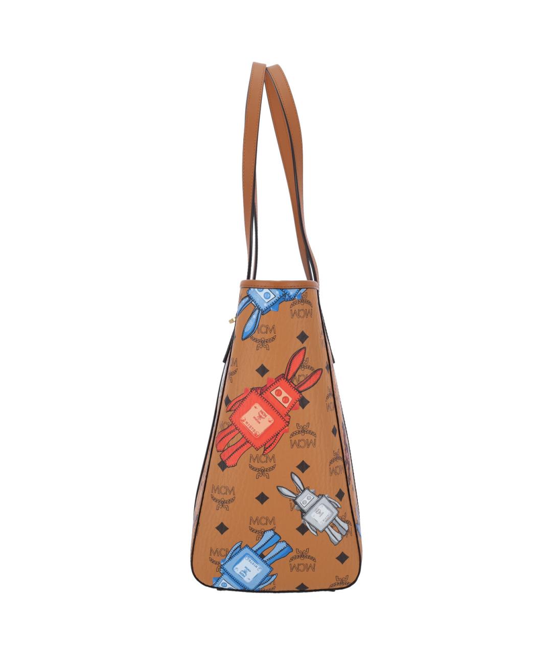MCM Коричневая сумка тоут из искусственной кожи, фото 5