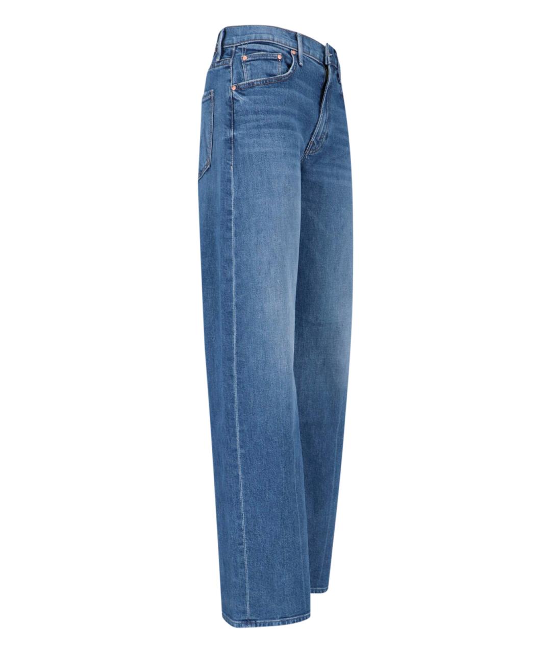 MOTHER Синие хлопковые прямые джинсы, фото 3