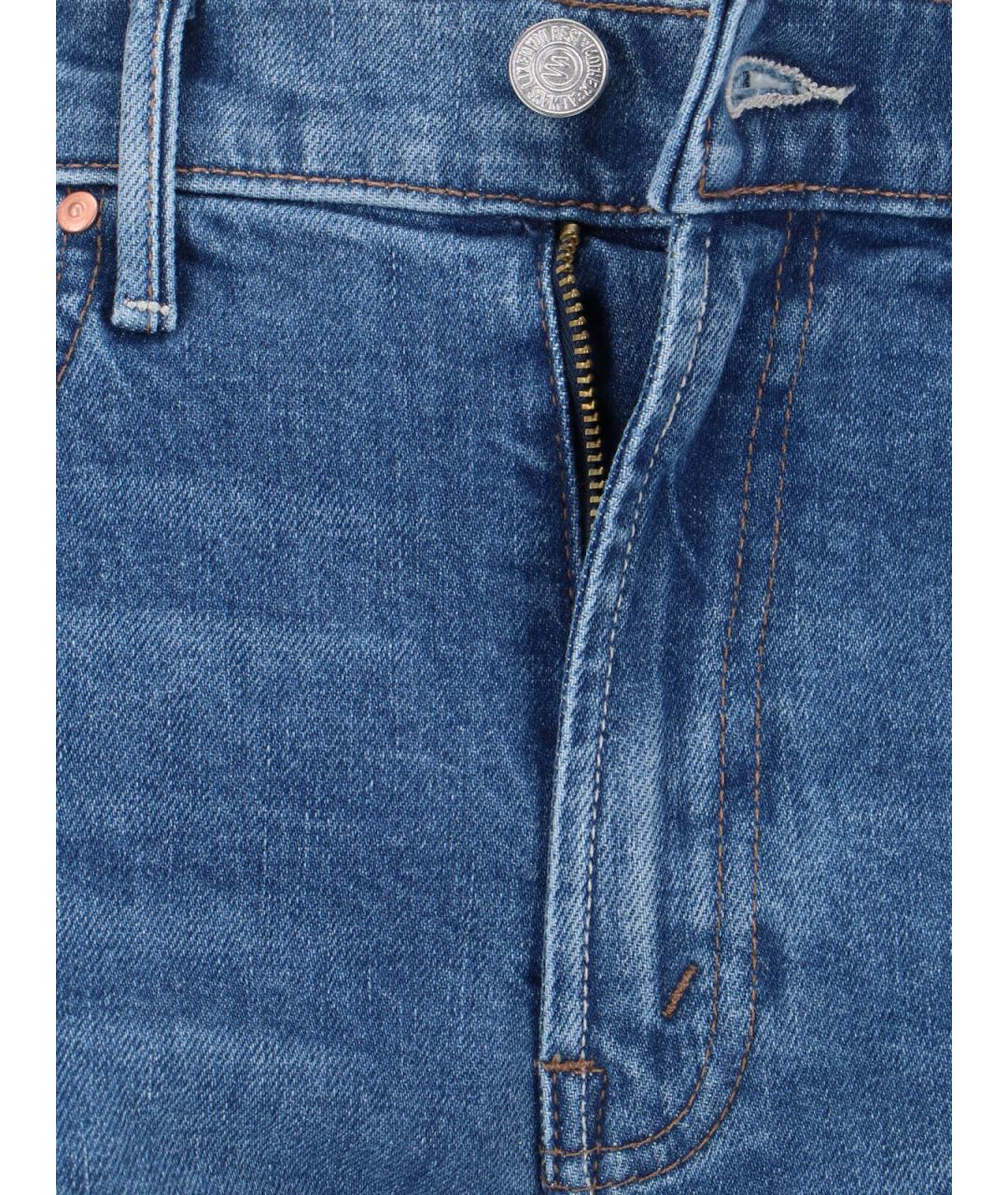 MOTHER Синие хлопковые прямые джинсы, фото 5
