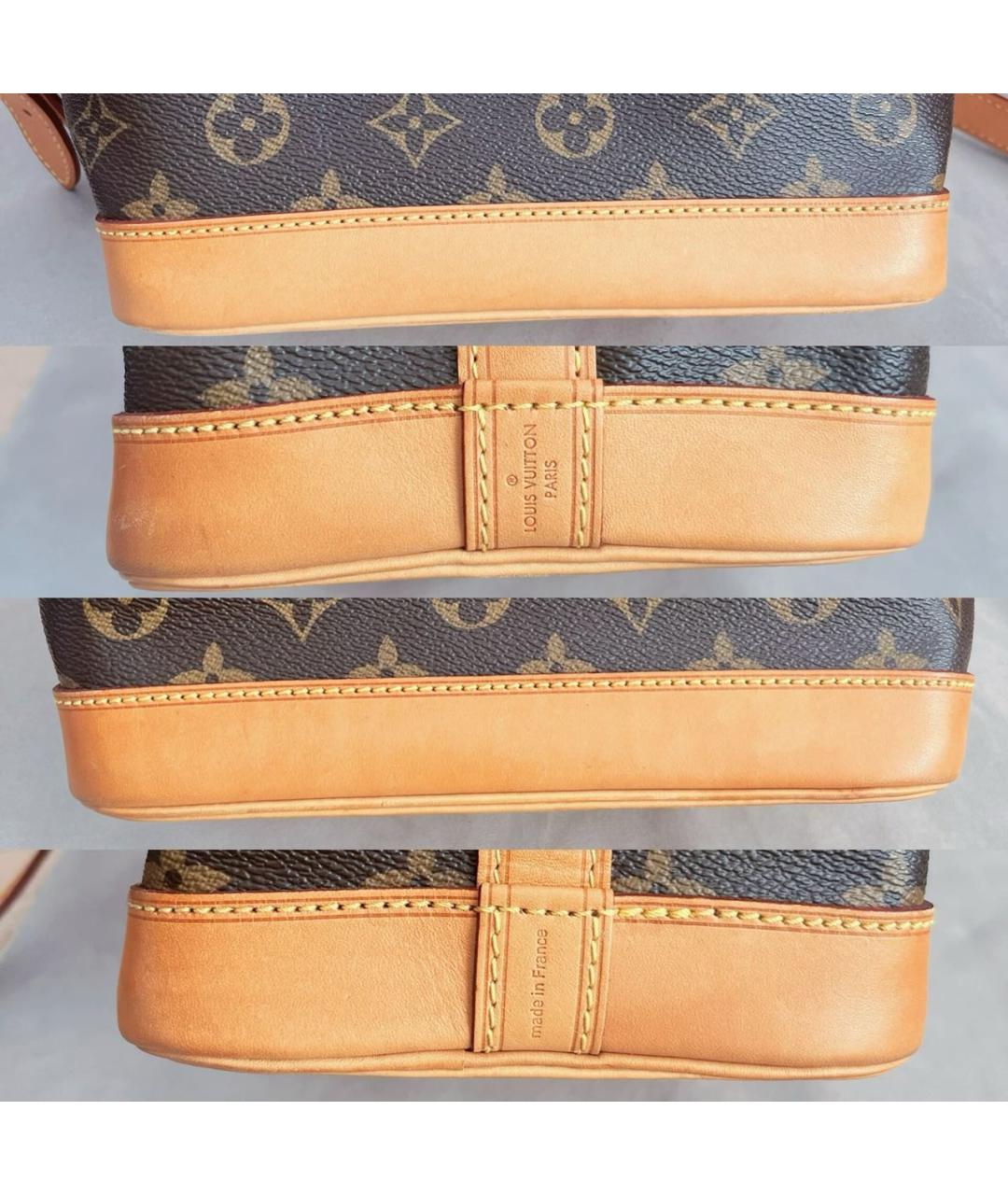 LOUIS VUITTON Коричневая кожаная сумка тоут, фото 7