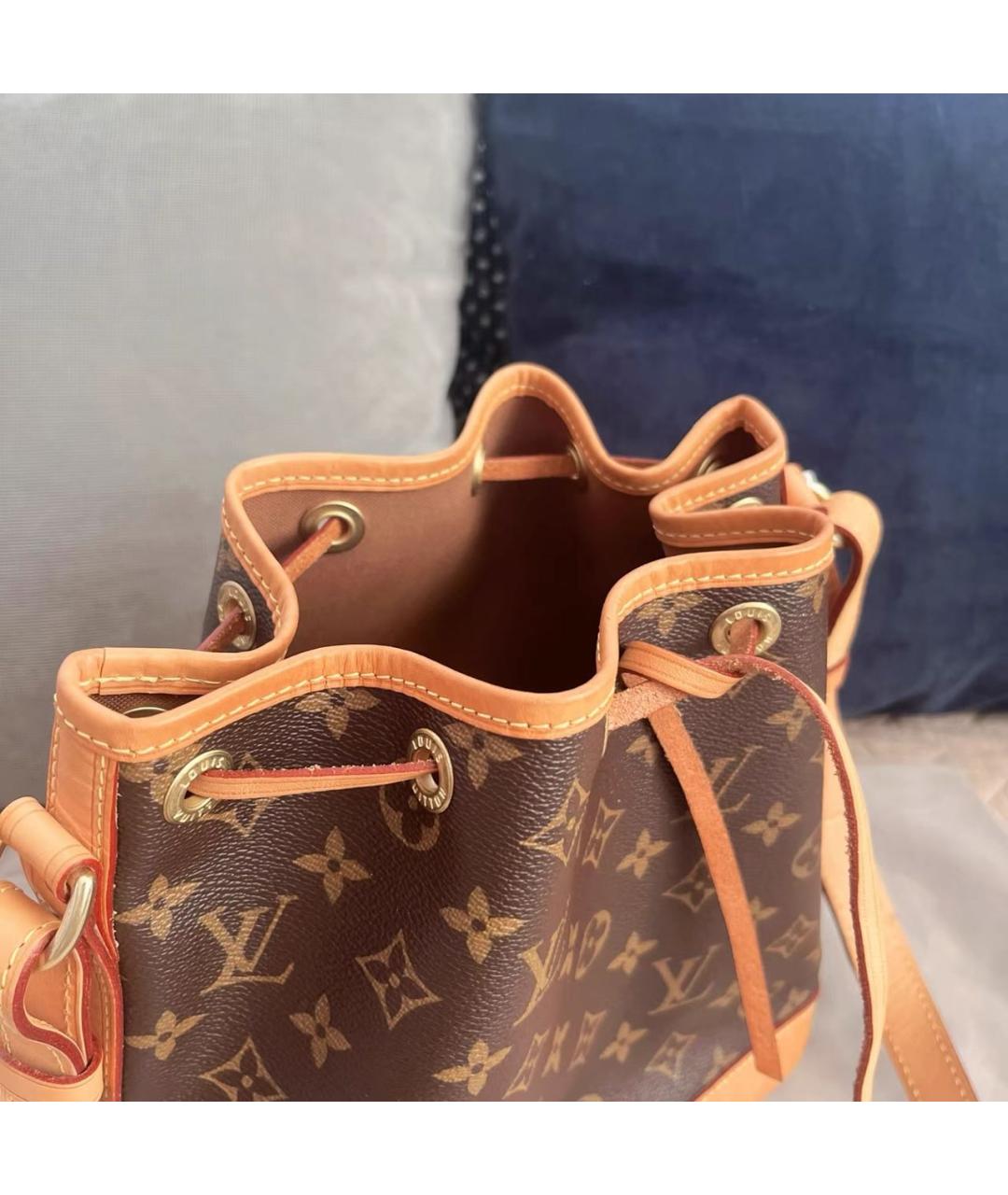 LOUIS VUITTON Коричневая кожаная сумка тоут, фото 3