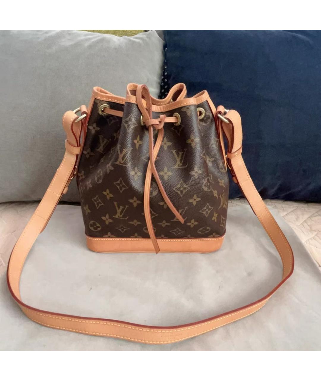 LOUIS VUITTON Коричневая кожаная сумка тоут, фото 9