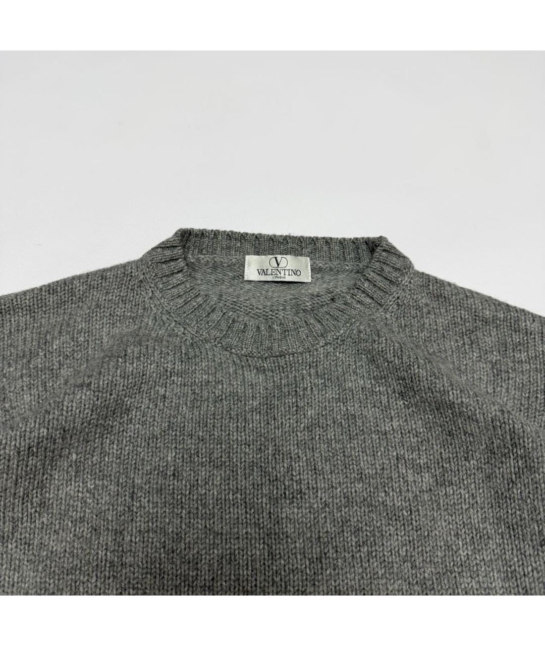 VALENTINO Серый шерстяной джемпер / свитер, фото 3