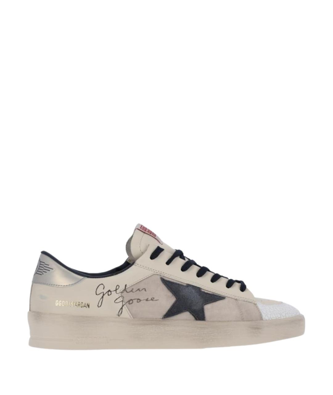 GOLDEN GOOSE DELUXE BRAND Белые кожаные низкие кроссовки / кеды, фото 1