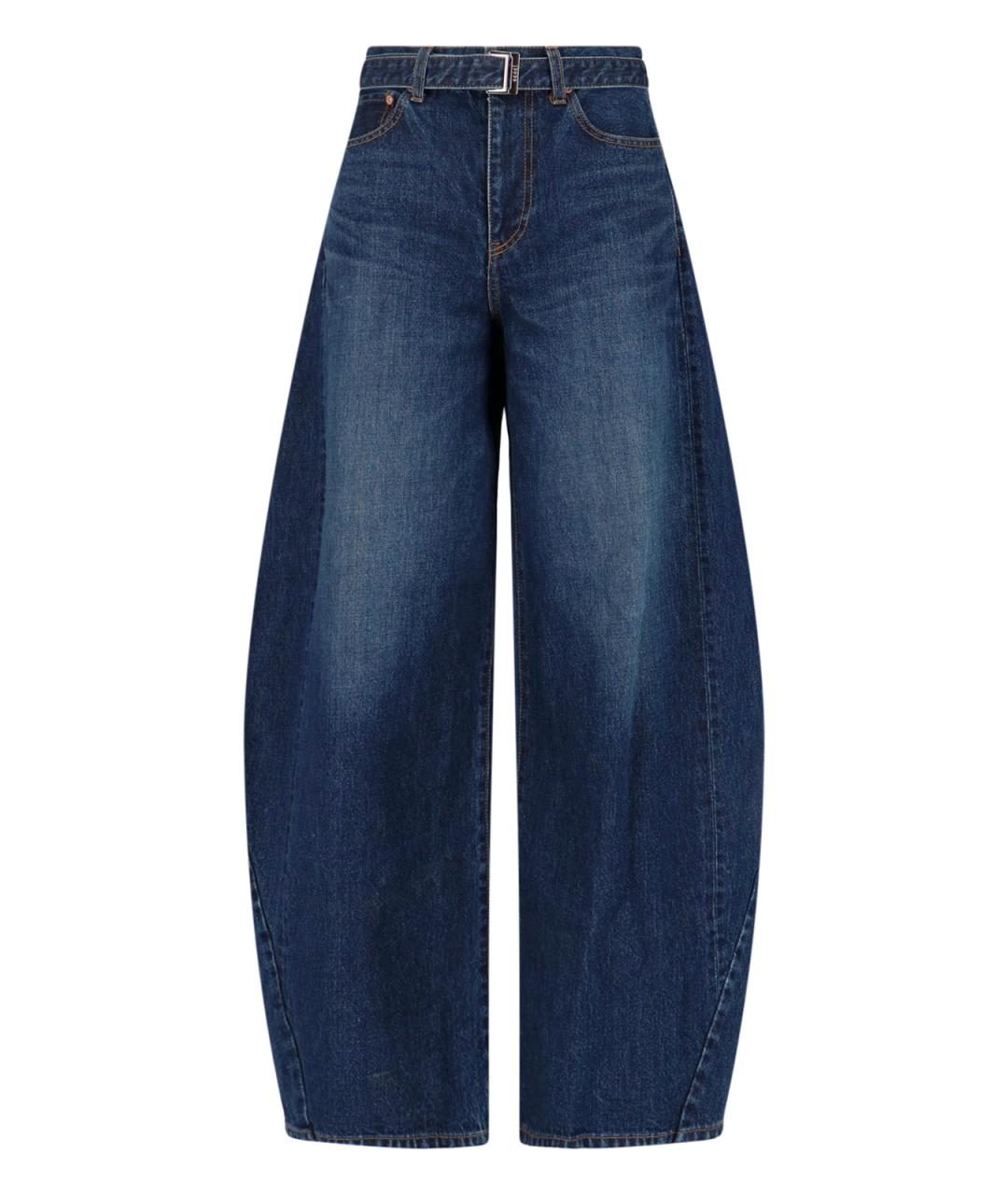 SACAI Синие хлопковые джинсы клеш, фото 1