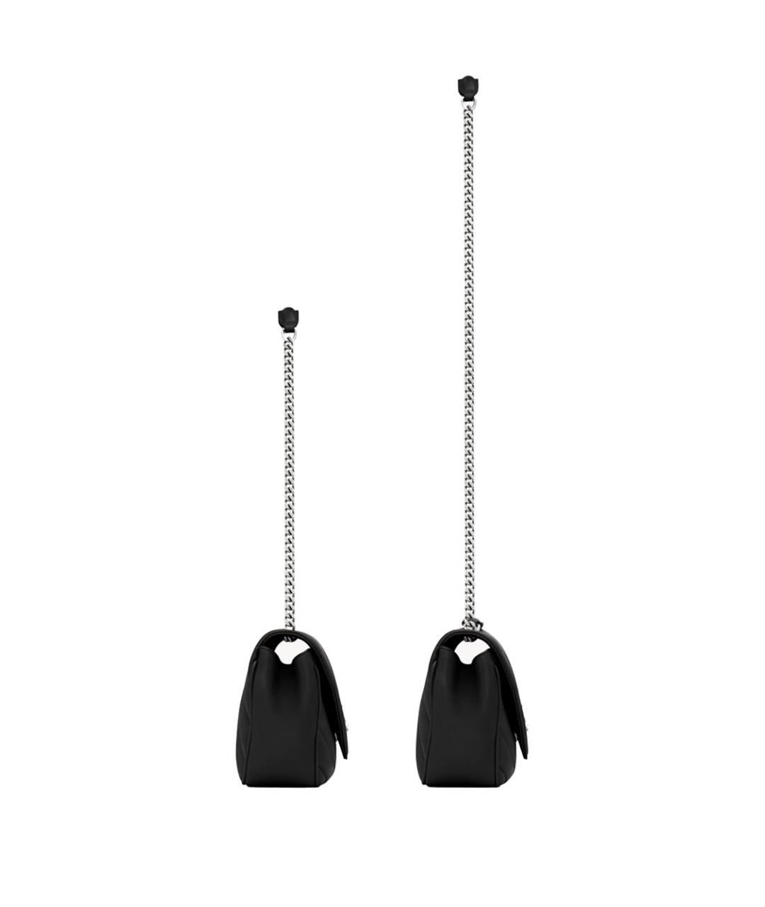 SAINT LAURENT Черная кожаная сумка через плечо, фото 3