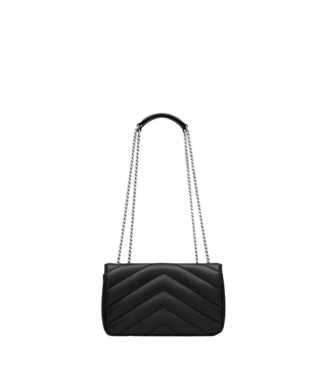 SAINT LAURENT Черная кожаная сумка через плечо, фото 2