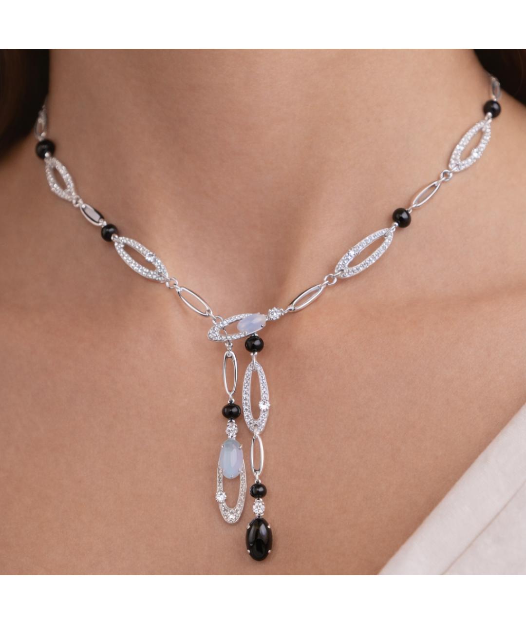 BVLGARI Черное колье из белого золота, фото 2
