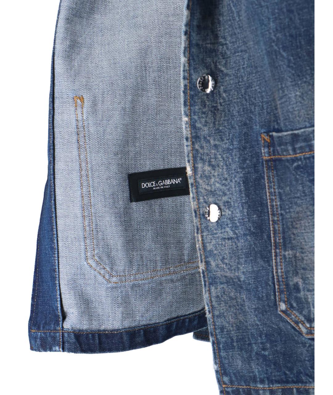 DOLCE&GABBANA Синяя хлопковая куртка, фото 5