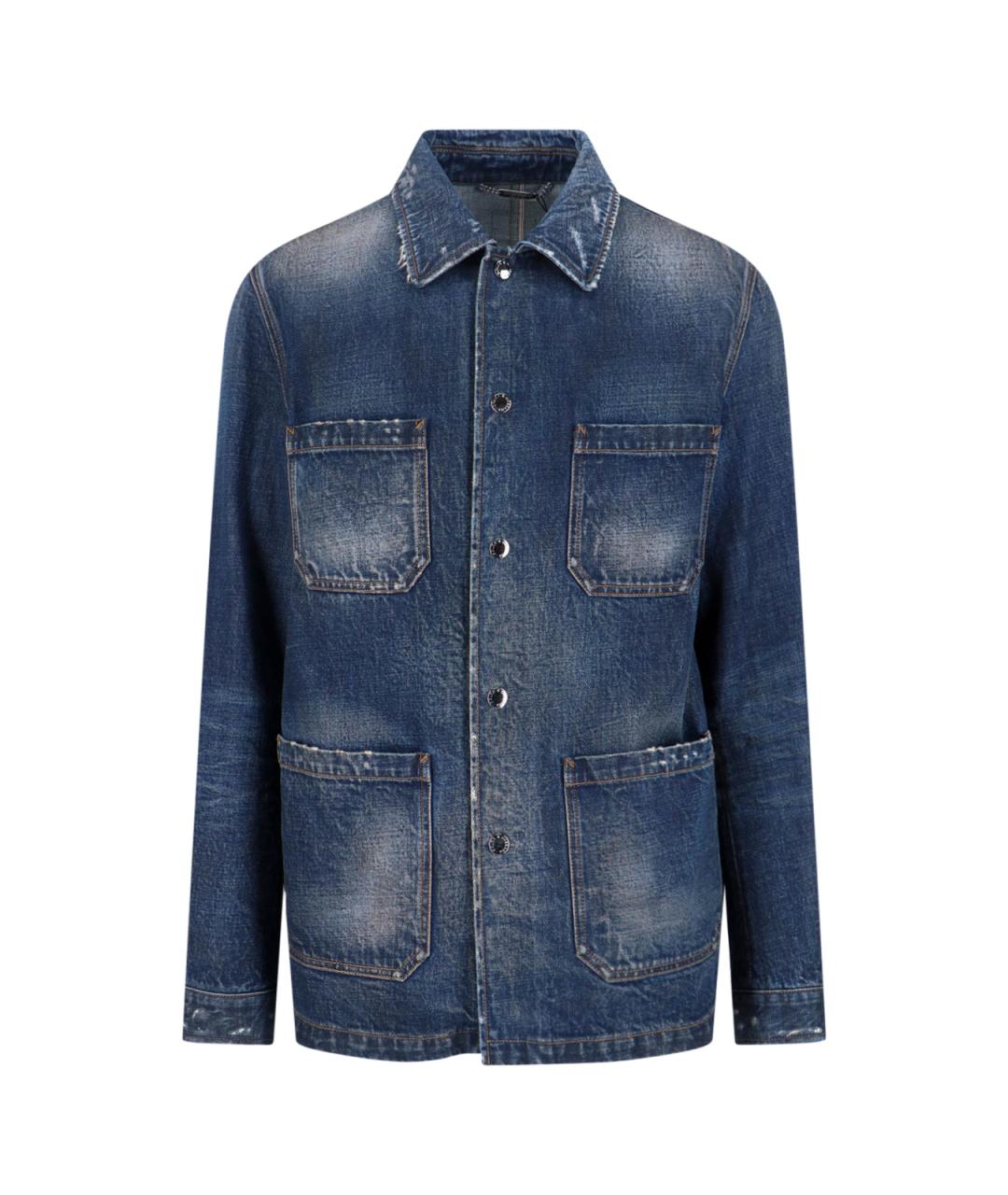 DOLCE&GABBANA Синяя хлопковая куртка, фото 1