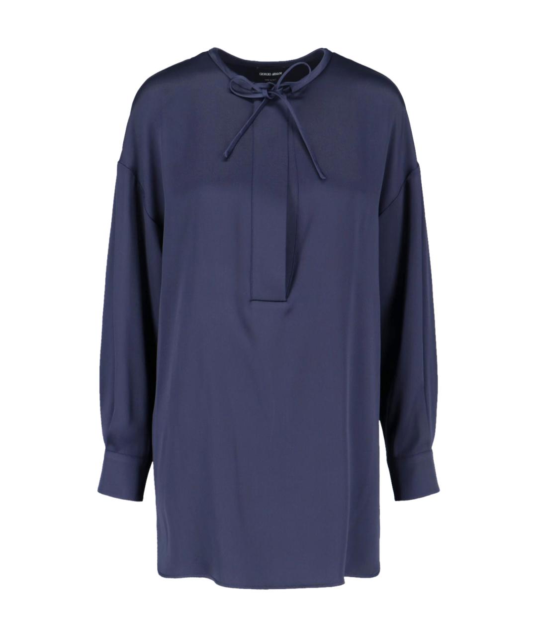 GIORGIO ARMANI Синяя шелковая рубашка, фото 1