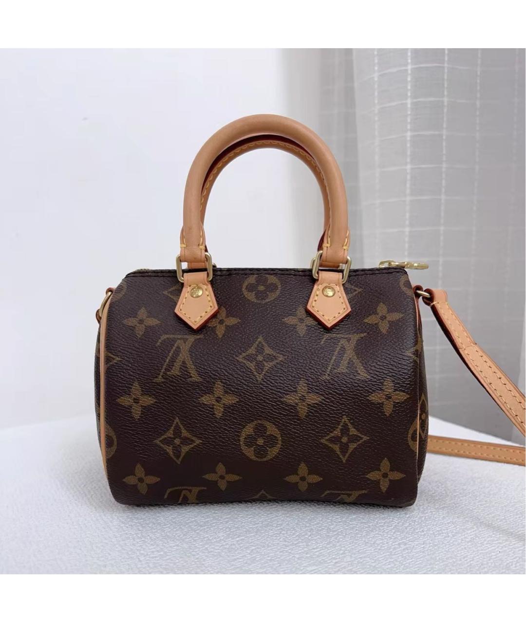 LOUIS VUITTON Коричневая кожаная сумка через плечо, фото 2