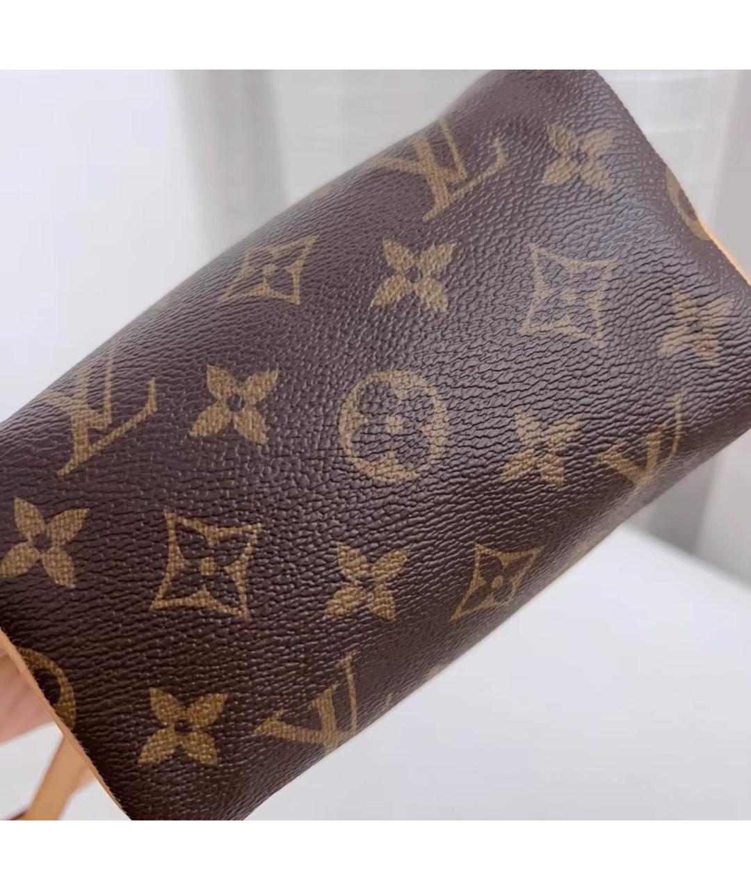 LOUIS VUITTON Коричневая кожаная сумка через плечо, фото 5