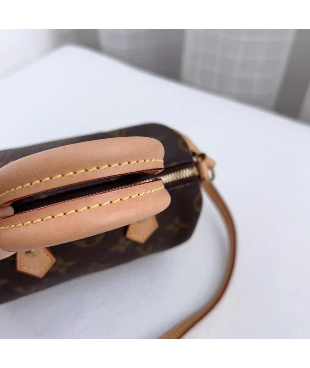 LOUIS VUITTON Коричневая кожаная сумка через плечо, фото 6