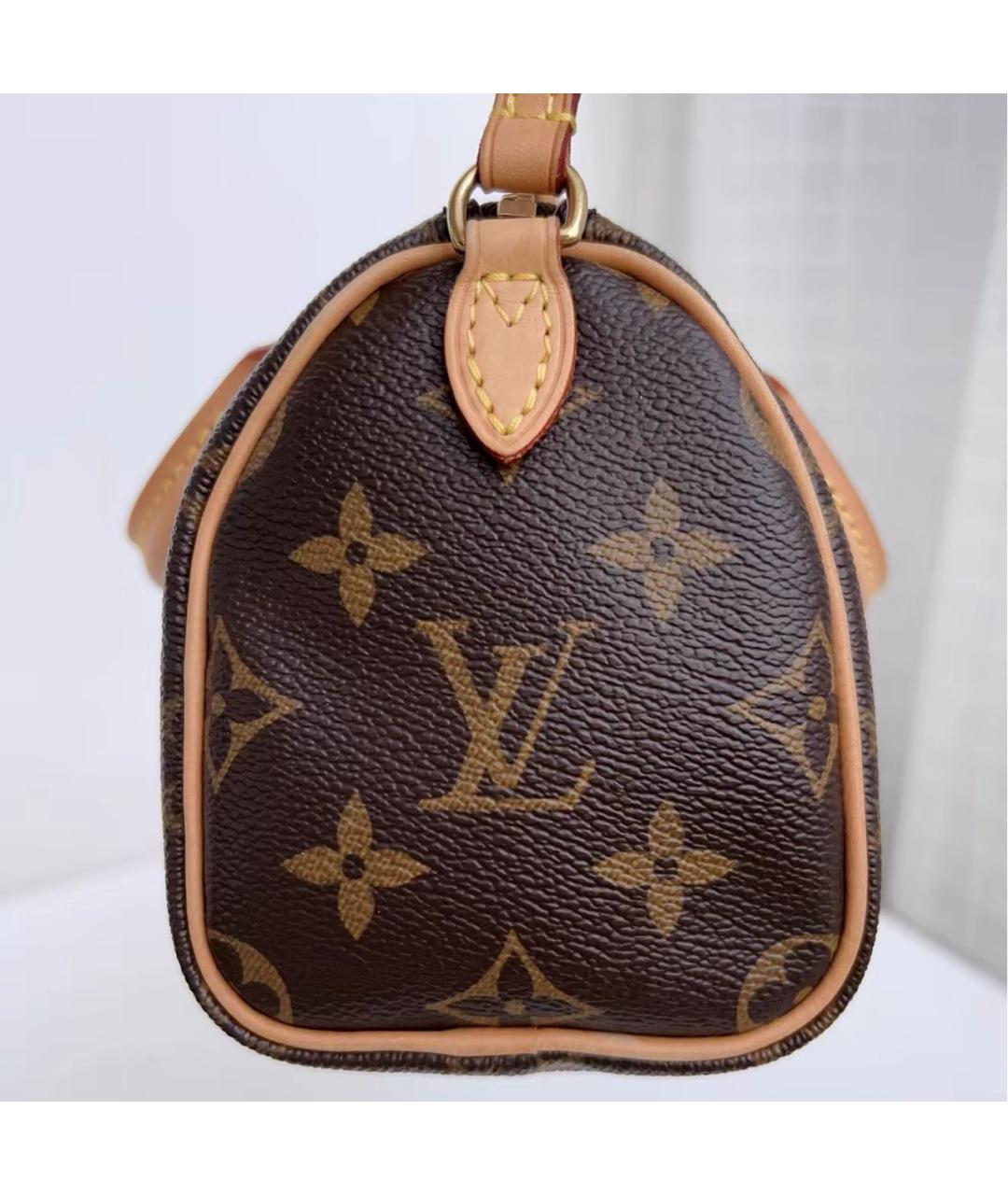 LOUIS VUITTON Коричневая кожаная сумка через плечо, фото 4