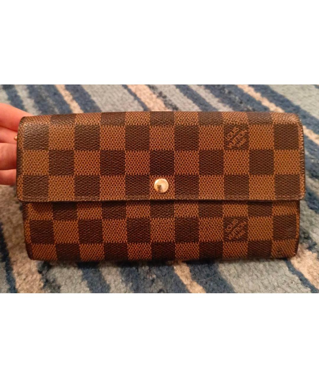 LOUIS VUITTON Коричневый кошелек, фото 8