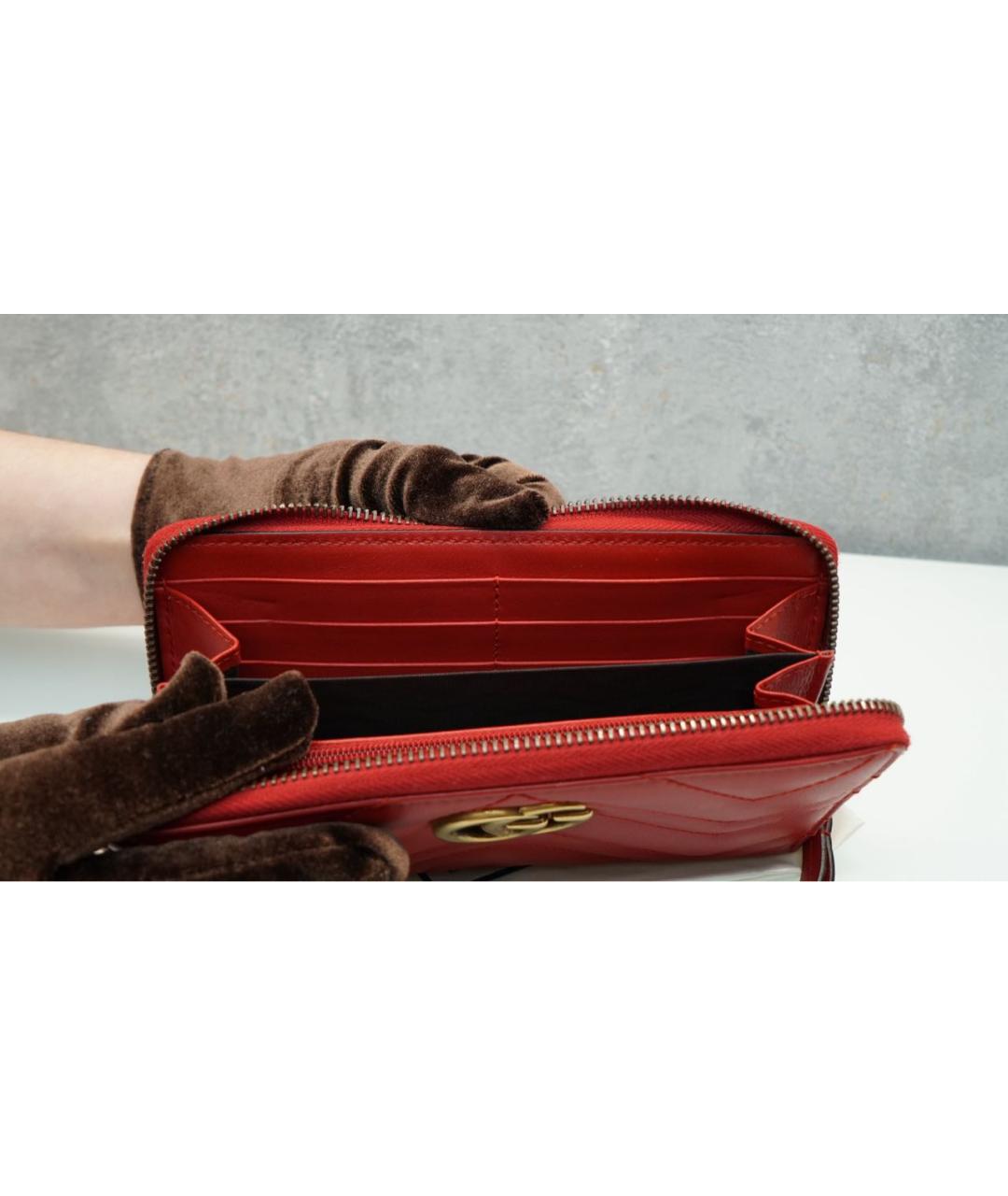 GUCCI Красный кожаный кошелек, фото 6