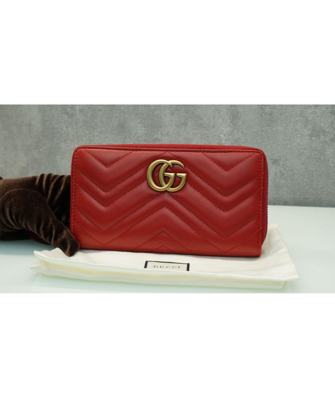 GUCCI Красный кожаный кошелек, фото 2