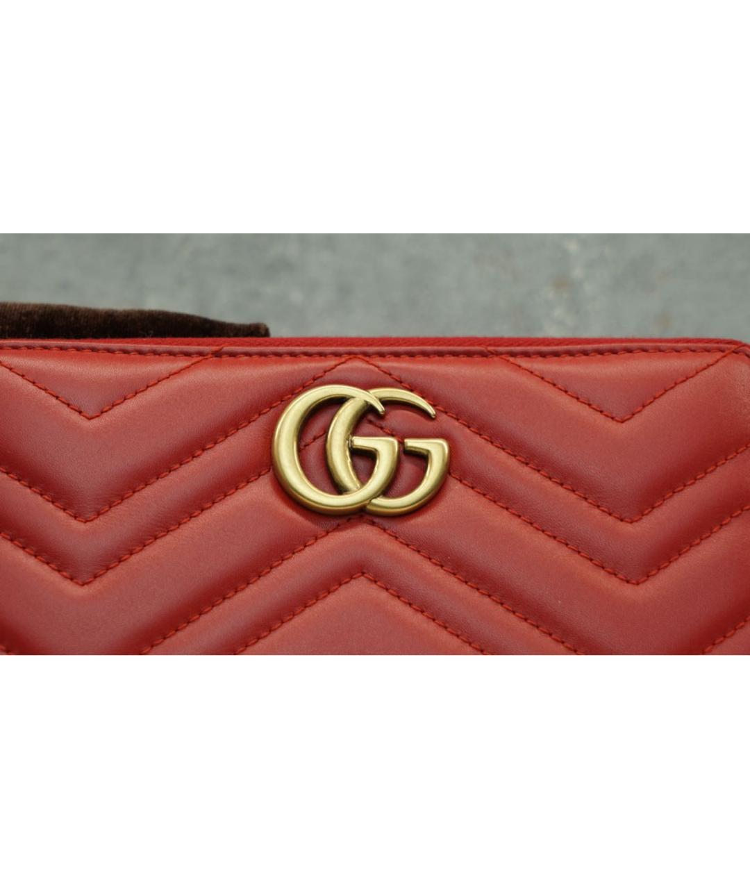 GUCCI Красный кожаный кошелек, фото 3
