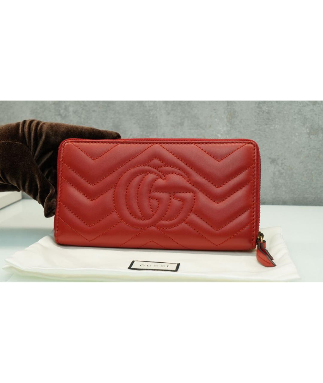 GUCCI Красный кожаный кошелек, фото 4